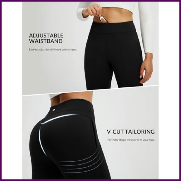 Fleece Lined Flare Yoga Pants Winter Thermal Bootcut Leggings Warm - Picture 8 of 8